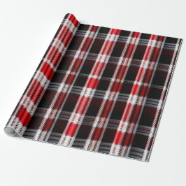 Kariert Trendy Abstrakt Red Black Collection Geschenkpapier