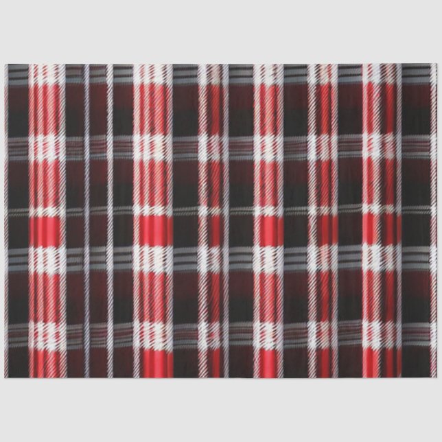 Kariert Trendy Abstrakt Red Black Collection Seidenpapier (Vorderseite)