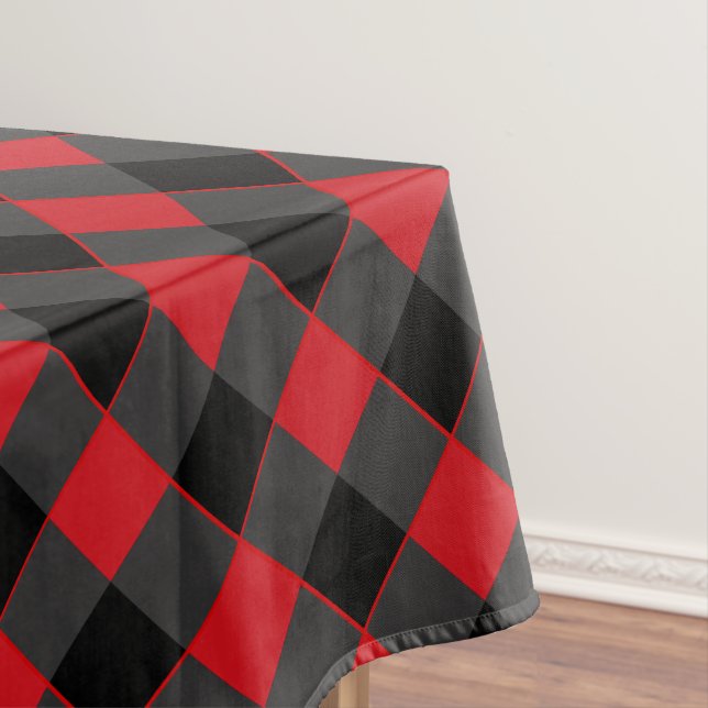 Kariert überprüft in Schwarz und Rot: Tischdecke (Beispiel)