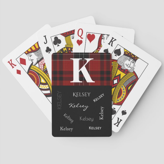 Kariert und Personalisiert Spielkarten (Rückseite)