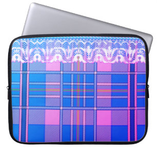 Kariert und spitz lila rosa niedlich 15" Notebook- Laptopschutzhülle
