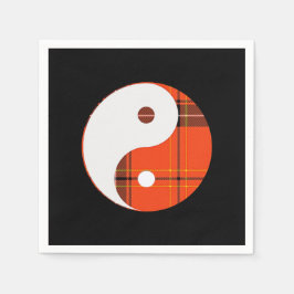 Kariert und weiß Yin Yang Serviette