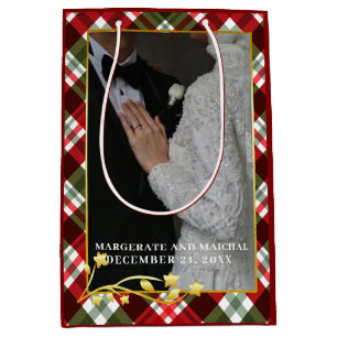 Kariert Weihnachten 1 Foto Verheiratet und froh Mittlere Geschenktüte