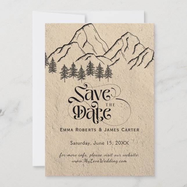 Kariert Wilderness Save the Date Karte (Vorderseite)