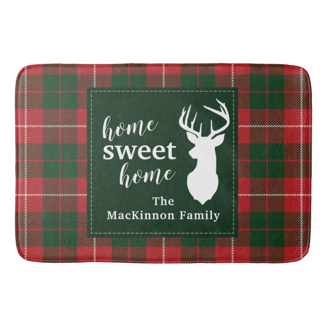 Kariert Zuhause Sweet Family Christmas MacKinnon T Badematte (Vorderseite)
