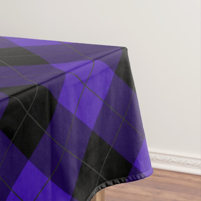 Karierte Abeklote in Schwarz und Blau Tischdecke (Beispiel)