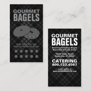 Karierte Bagels-Punchkarte Treuekarte