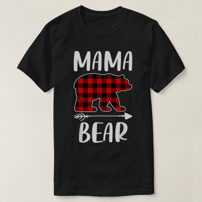 Karierte Bärenreife Familienoutfit, lustige Mama B T-Shirt (Design vorne)