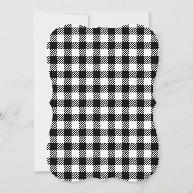 Karierte Blankokarte aus Schwarz und Weißbüffel (Vorderseite)