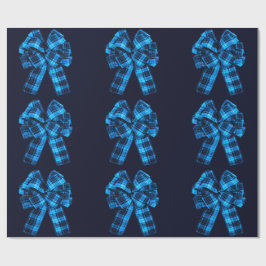 Karierte Bogen auf blauem Wrapping Paper Geschenkpapier