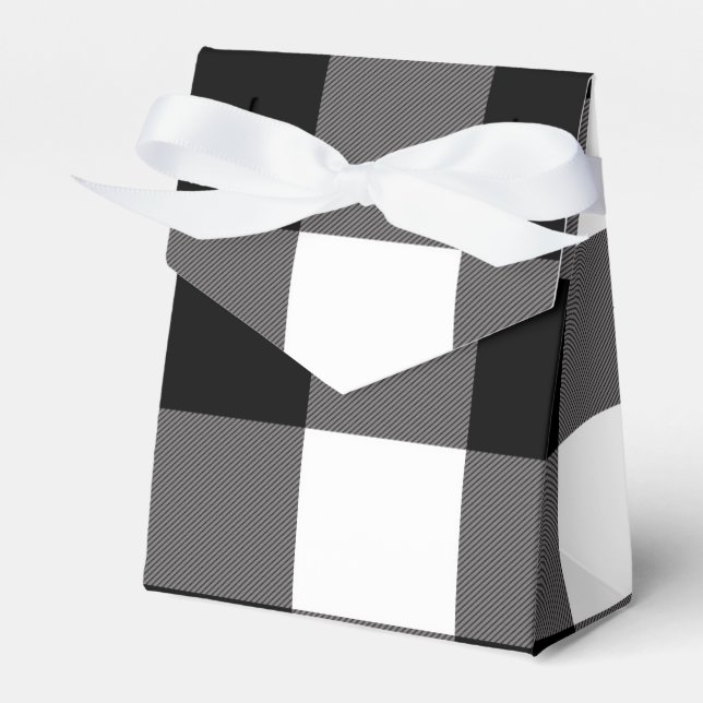 Karierte Buffalo-Plätze mit schwarzem und weißem K Geschenkschachtel (Vorderseite)