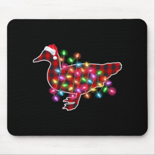 Karierte Büffel-Enten-Weihnachts-Pyjamas Xmas Lich Mousepad