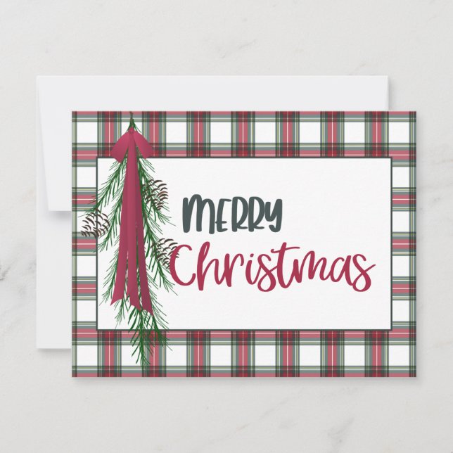 Karierte Custom Mercury Christmas Card Feiertagskarte (Vorderseite)