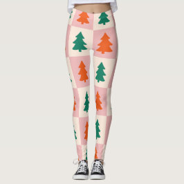 Karierte Damen-Weihnachtsleggings Leggings
