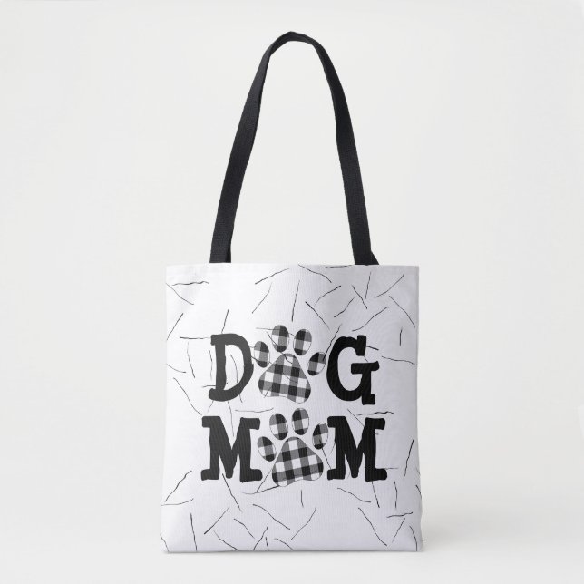 Karierte DOG-MAMA - Drucke und Haarspange Tasche (Vorderseite)