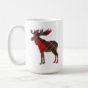 Karierte Elch-Kaffee-Tasse Kaffeetasse