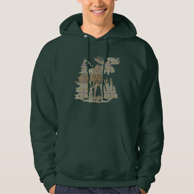 Karierte Elche Hoodie (Vorderseite)