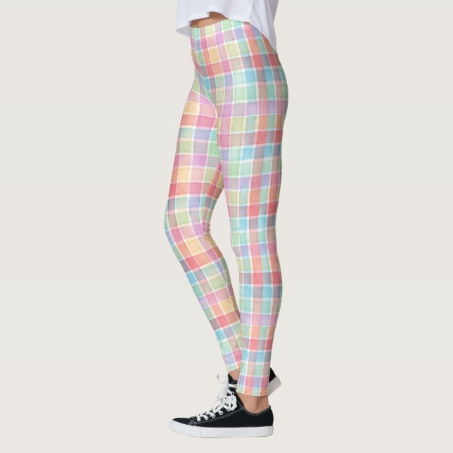 Karierte Federfarben Leggings (Links)