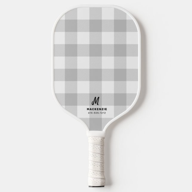 Karierte Flannel Monogram Pickleball Schläger (Vorderseite)