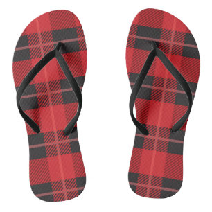 Karierte Flip Flops in Rot und Schwarz