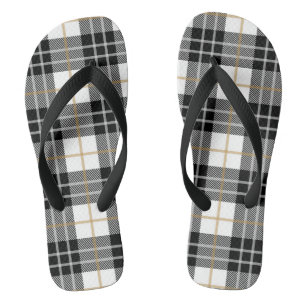 Karierte Flip Flops in Schwarzweiß