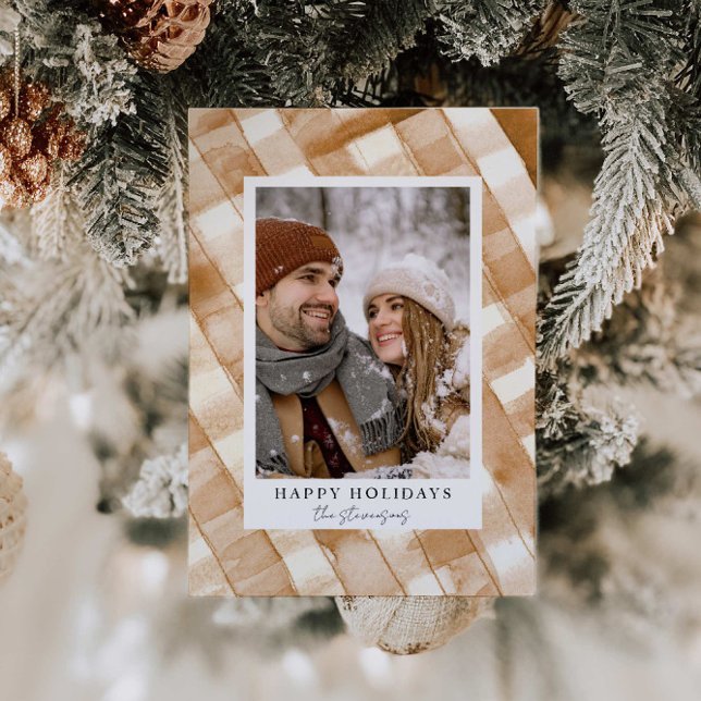 Karierte Fotokarte für den rustikalen Happy Holida Einladung (Von Creator hochgeladen)