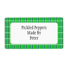 Karierte, frisch grüne Canning-Labels