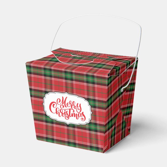 Karierte Gefälligkeitsbox für Rot und Grün Geschenkschachtel (Vorderseite)