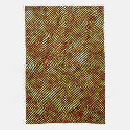 Karierte, gelb-orange Streifen Geschirrtuch