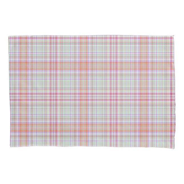 Karierte geometrische Formen von Rosa und Grün Kissenbezug (Vorderseite)
