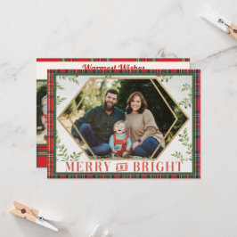 Karierte geometrische Weihnachtskarte Einladung