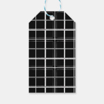 Karierte Geschenkmarke Schwarz/Weiß
