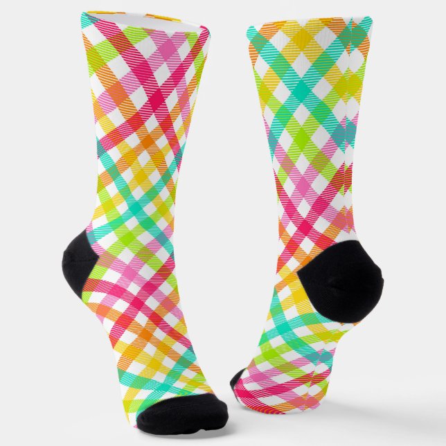 Karierte Gingham Pattern Socken (Gewinkelt)
