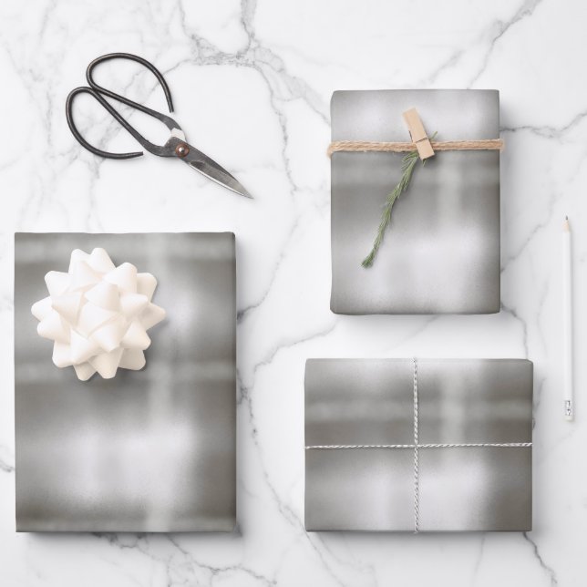 karierte graue Tartan Pastel Aquarell rustikal Geschenkpapier Set (Vorderseite)