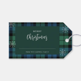 Karierte Green Blue Campbell Tartan Geschenkanhänger