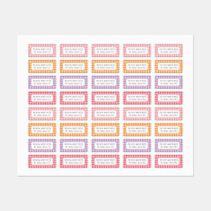 Karierte Grundschule Gingham Etiketten