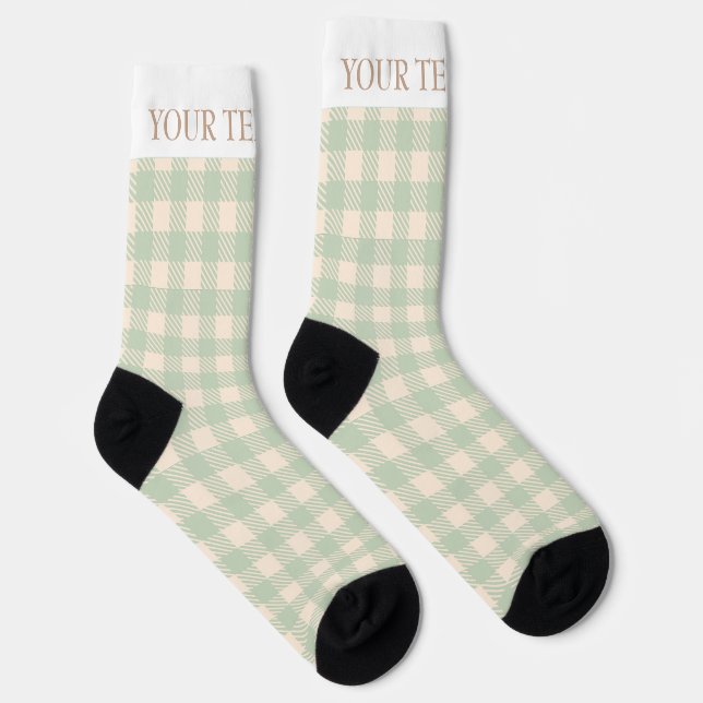 karierte grüne Gingham Gingham Socken (Rechts)