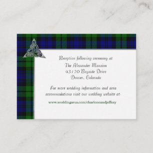 Karierte Hochzeit von Black Watch Tartan Begleitkarte