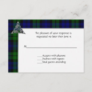 Karierte Hochzeit von Black Watch Tartan RSVP Karte