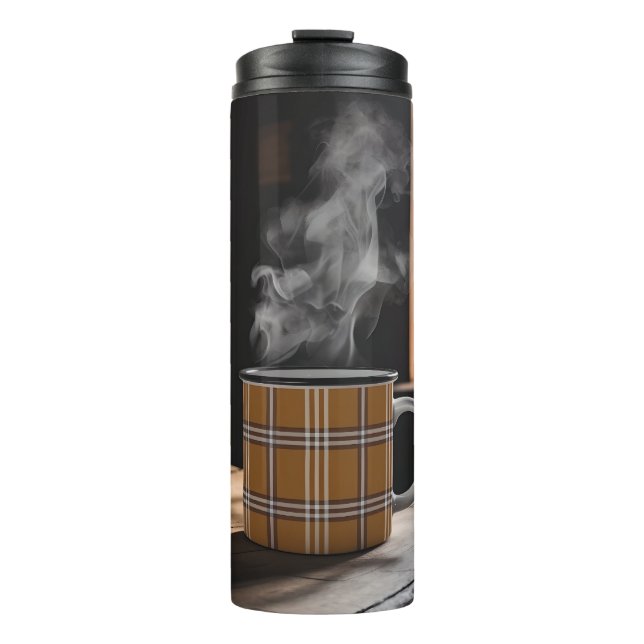 Karierte Kaffee Tasse Heritage Muster Herbstdampf  (Vorderseite)