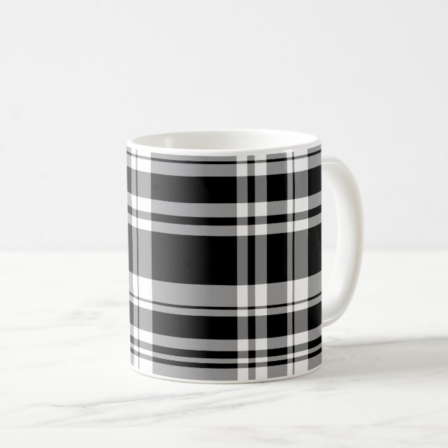 Karierte Kaffee-Tasse Kaffeetasse (VorderseiteRechts)