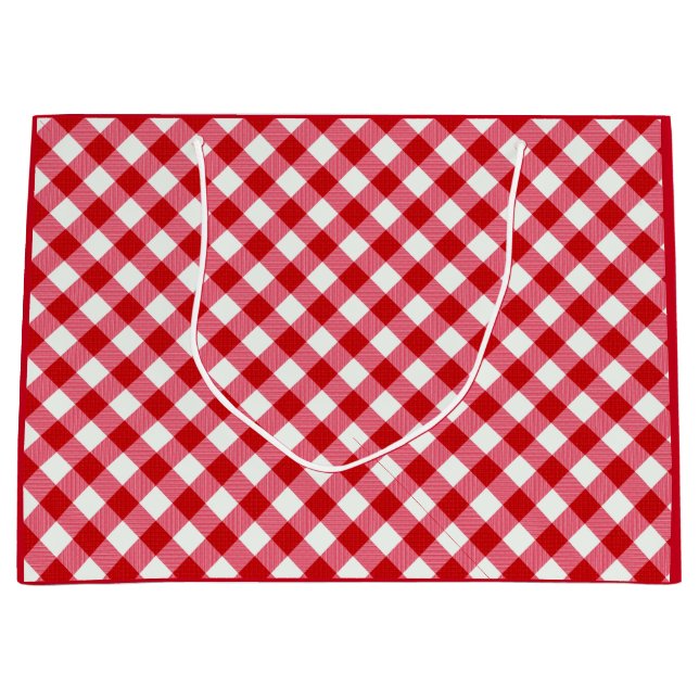 karierte karierte karierte, rote Farbe Große Geschenktüte (Vorderseite)