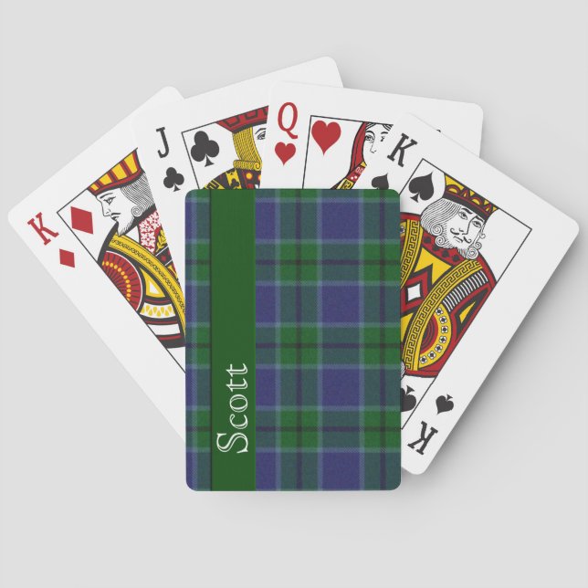 Karierte Karten mit blauem und grünem Tartan Spielkarten (Rückseite)