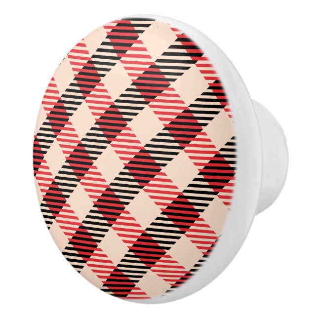 Karierte Keramik Keramikknauf (Rechts)