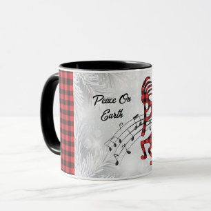 Karierte Kokopelli-Tasse rot und schwarz Tasse