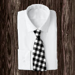 Karierte Krawatte in Schwarz-Weiß-Buffalo, kariert<br><div class="desc">Neck Tie: Rustikale Krawatte mit kariertem Büffelmuster</div>