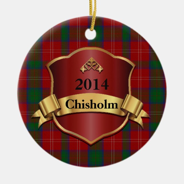 Karierte kundenspezifische Verzierung Chisholm Keramik Ornament (Vorne)
