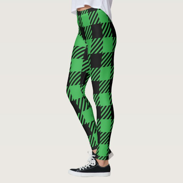 Karierte Leggings in grün und schwarz (Links)