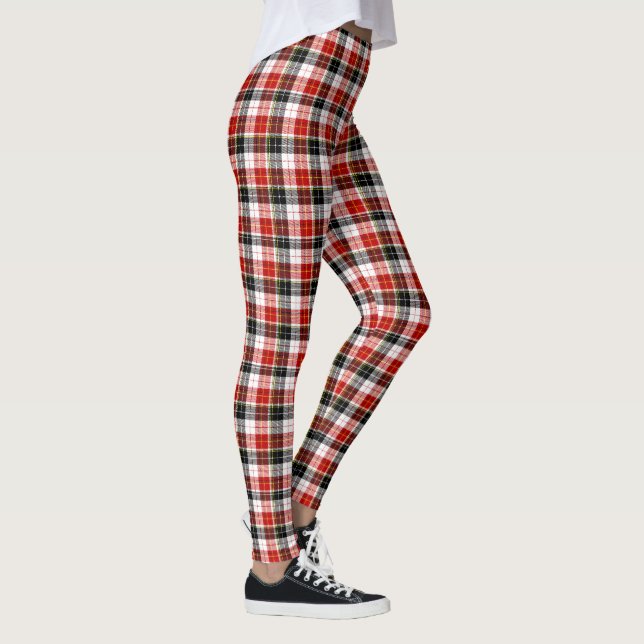 Karierte Leggings Schwarz, Rot und Weiß (Rechts)