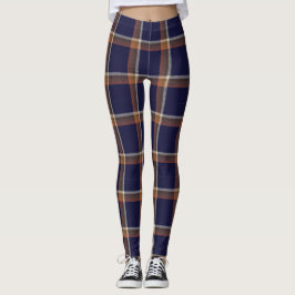 Karierte Leggings von Navy und Auburn Orange